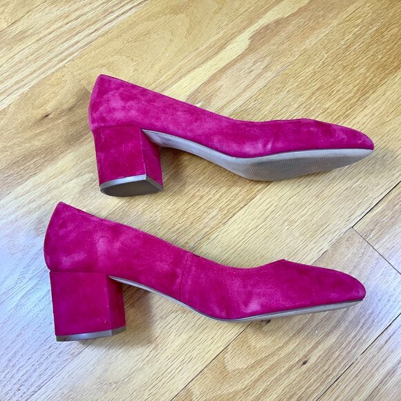 Talbots Heels Suede Chunky Mid Heel Pumps in Red (8.5 M) - Picture 4 of 9